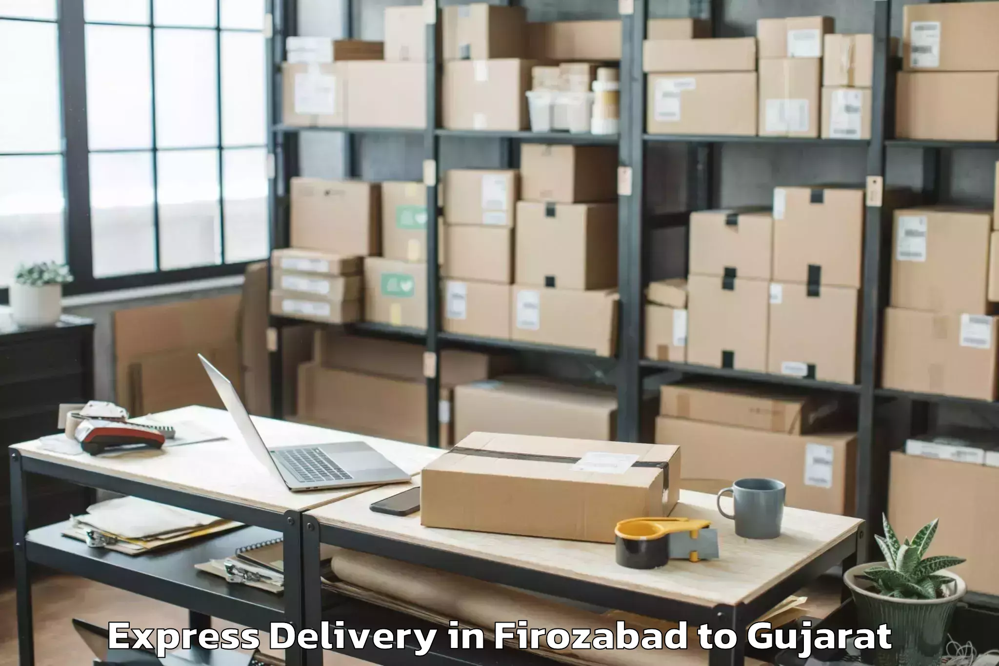 Affordable Firozabad to Waghodia Express Delivery